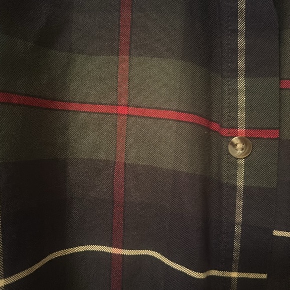 VTG L.L. Bean Green Navy Res Plaid Button-down Shirt Size L Regular - Picture 2 of 5